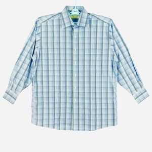 MICHAEL Michael‎ Kors Men's Long Sleeve Plaid Blue Shirt Size 16.5 32/33 Large